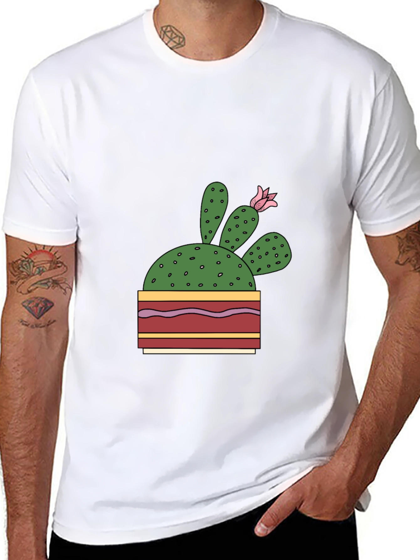 Cactus Flower Graphic T-Shirt