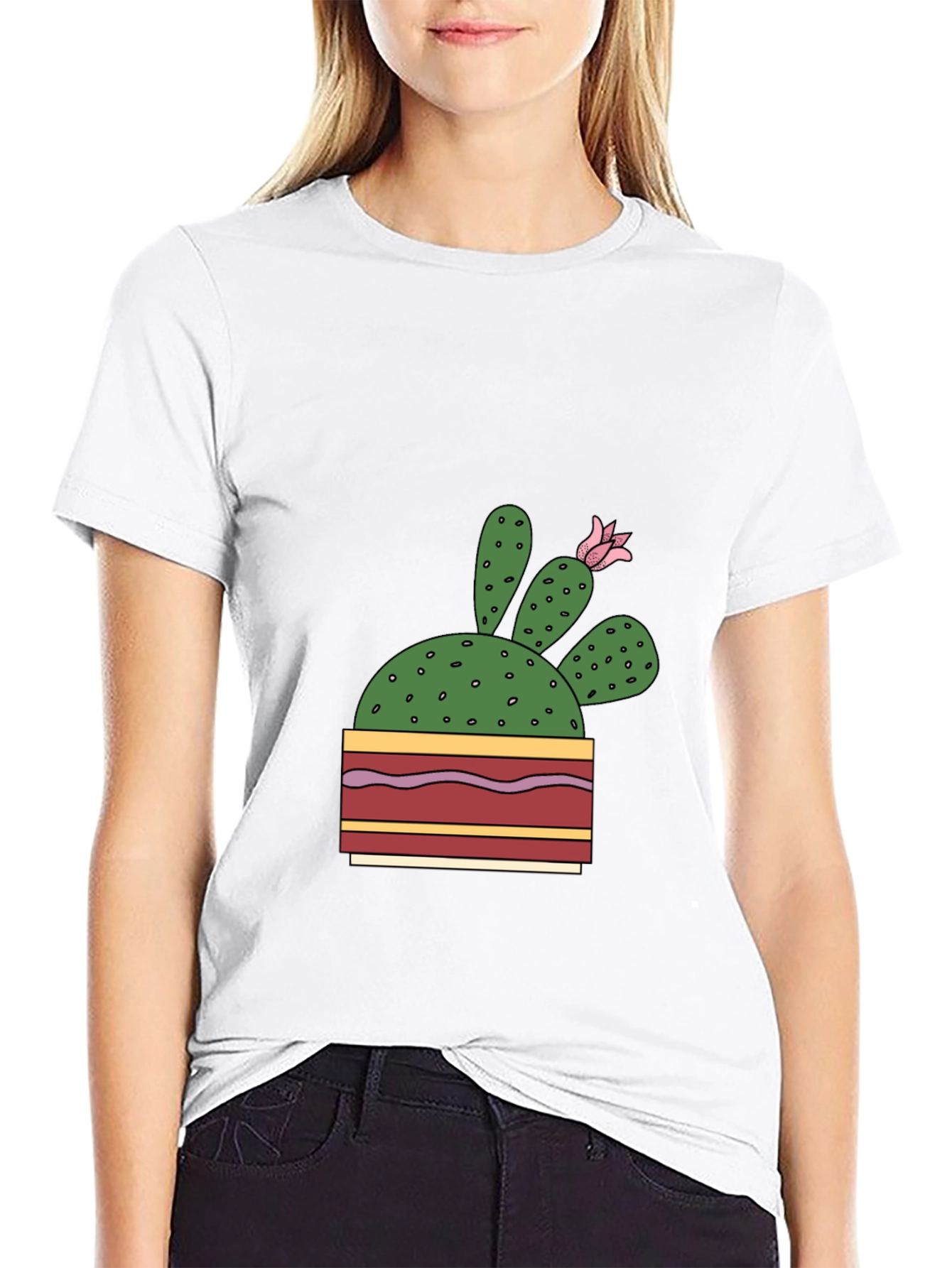 Cactus Flower Graphic T-Shirt