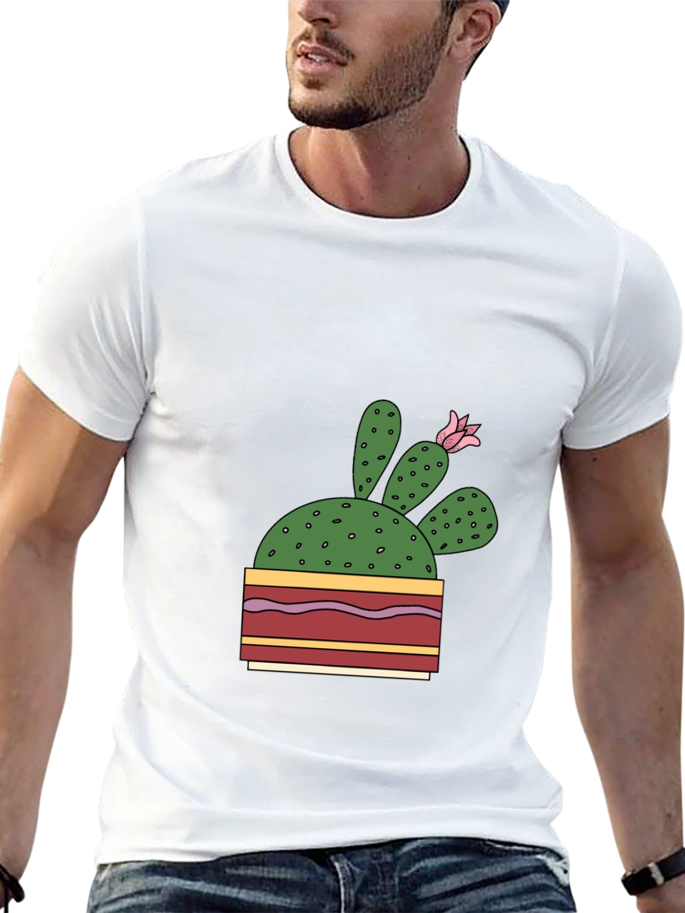 Cactus Flower Graphic T-Shirt