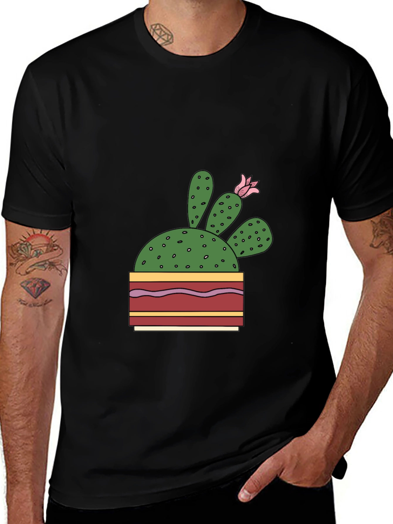 Cactus Flower Graphic T-Shirt