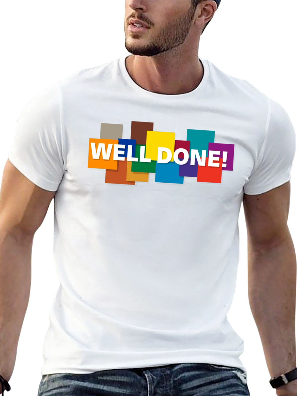 Well Done! Graphic Print Crew Neck T-Shirt