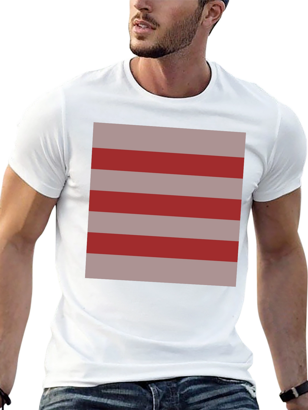 Striped Graphic Tee - Casual Comfort