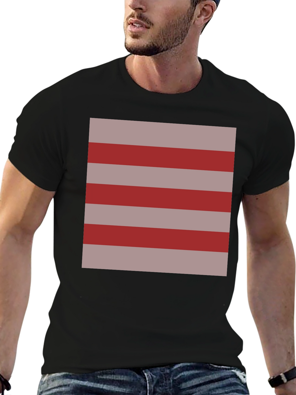 Striped Graphic Tee - Casual Comfort