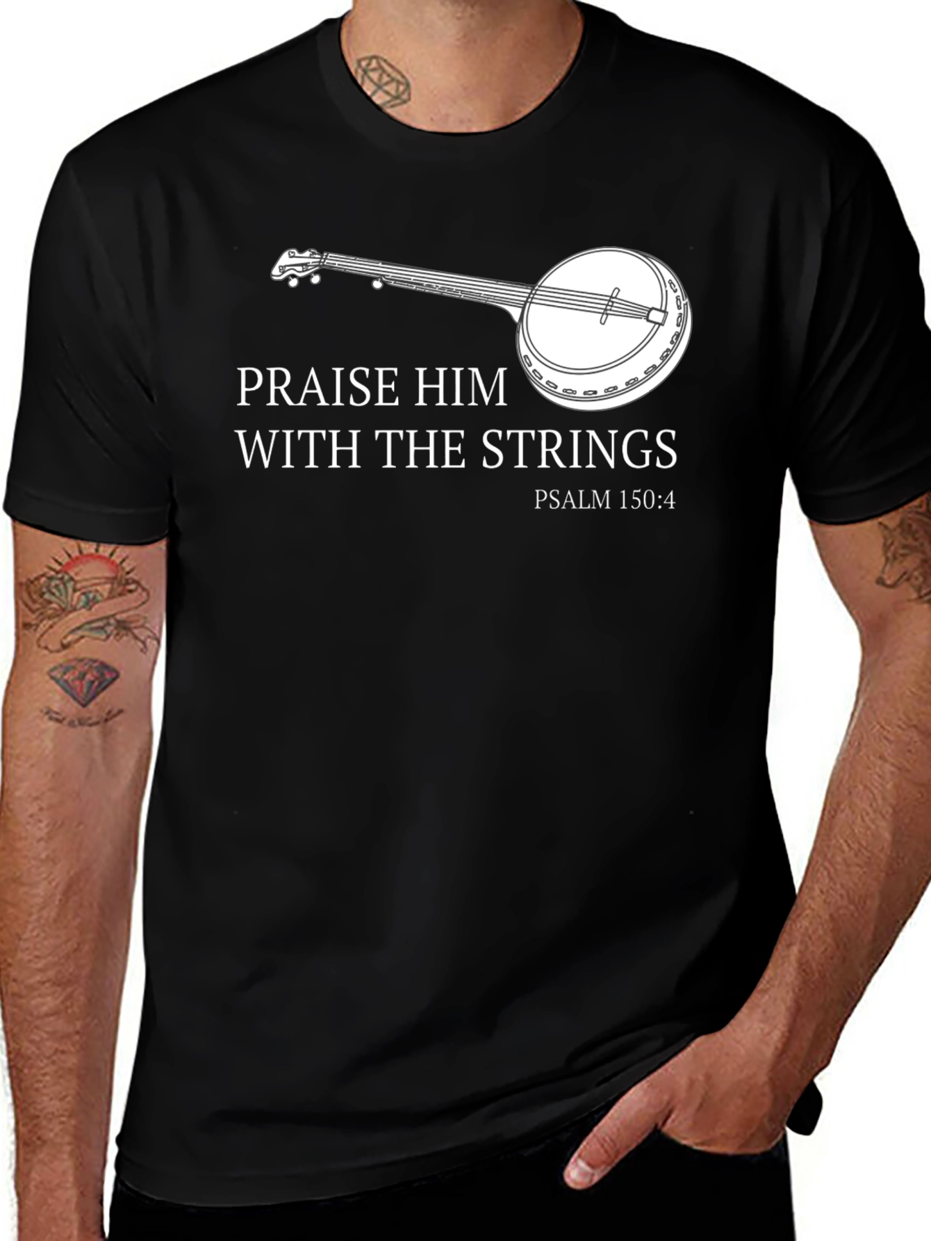 Praise Him With Strings Banjo T-Shirt