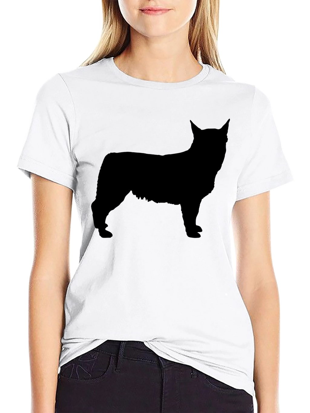 Silhouette Dog Graphic Black T-Shirt