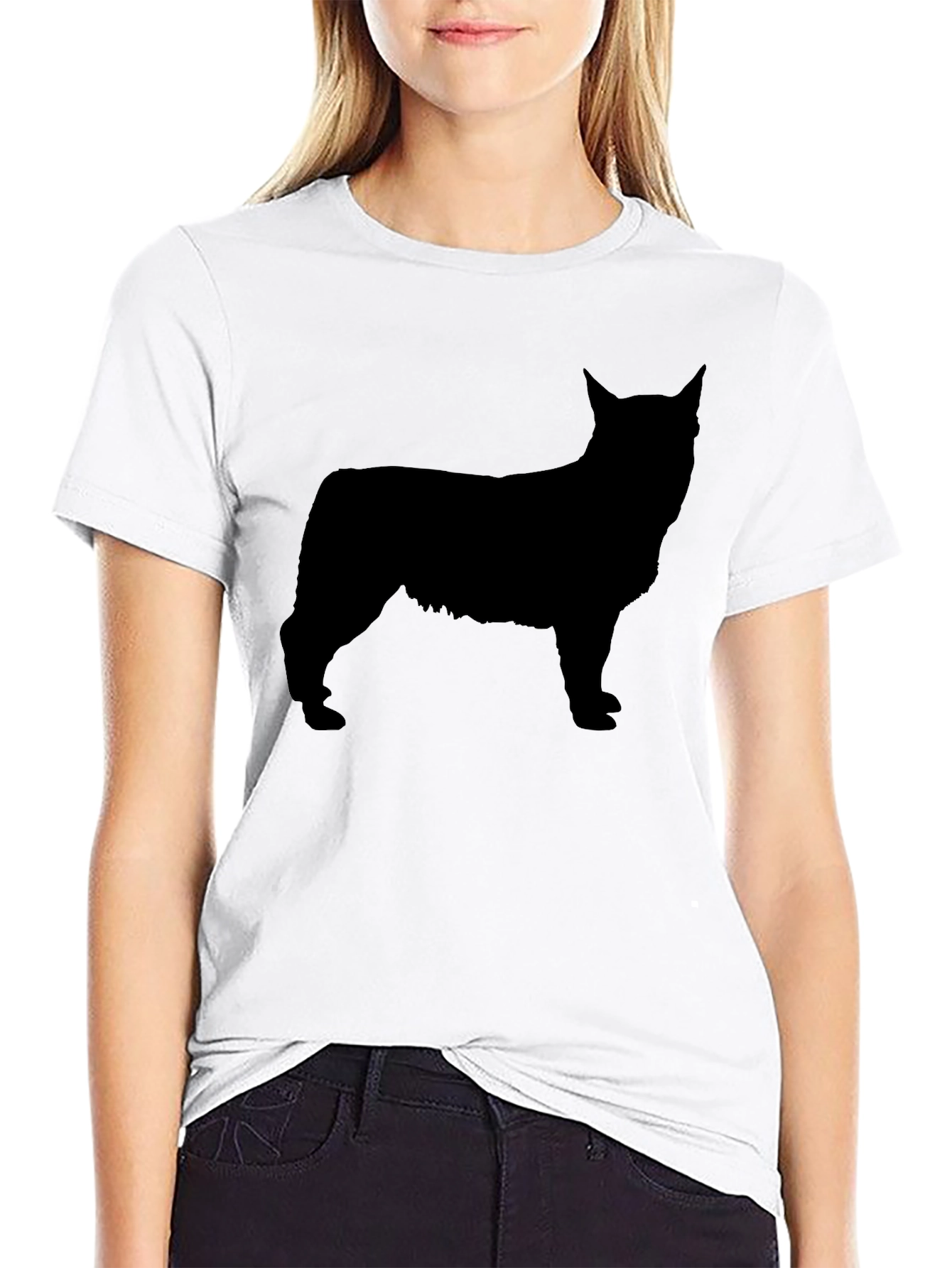 Silhouette Dog Graphic Black T-Shirt