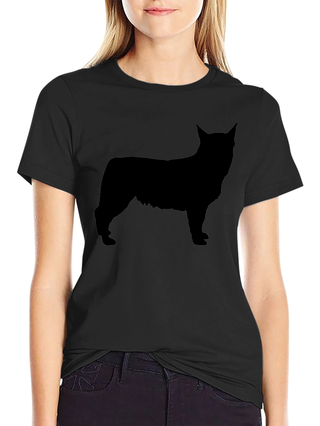 Silhouette Dog Graphic Black T-Shirt