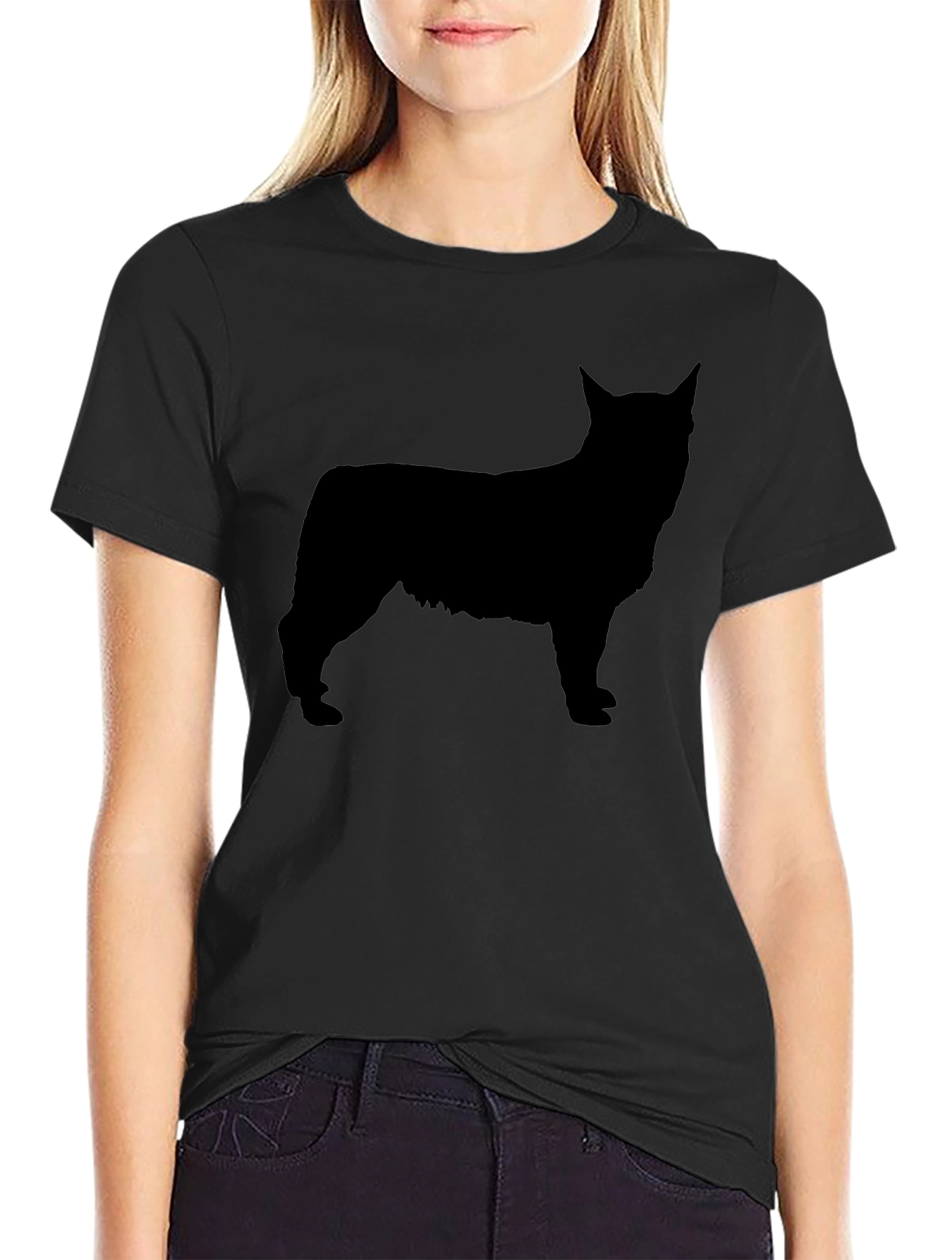 Silhouette Dog Graphic Black T-Shirt