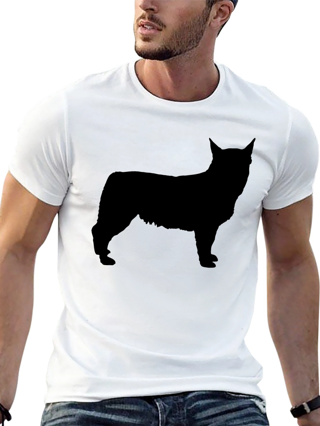Silhouette Dog Graphic Black T-Shirt