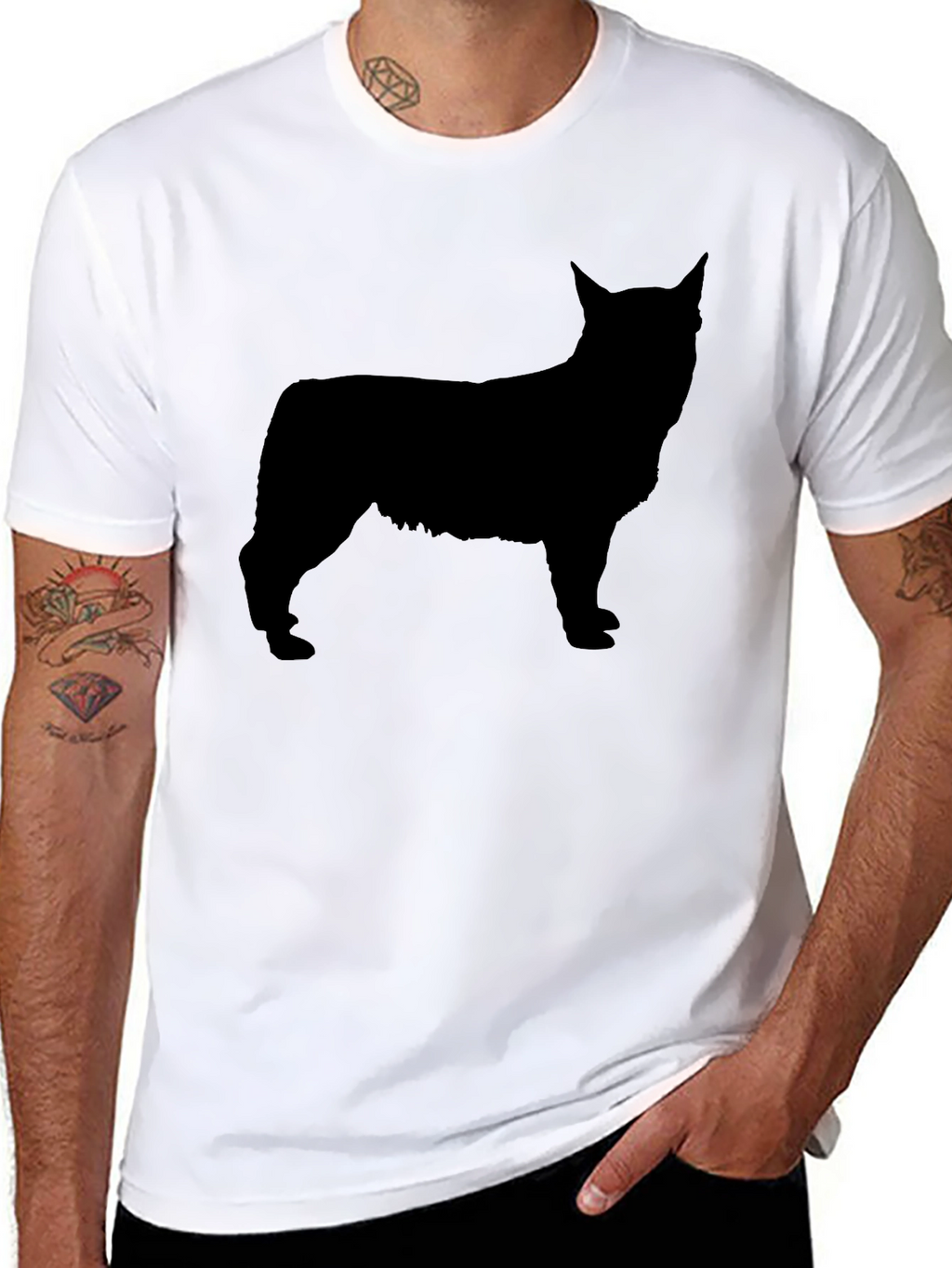 Silhouette Dog Graphic Black T-Shirt