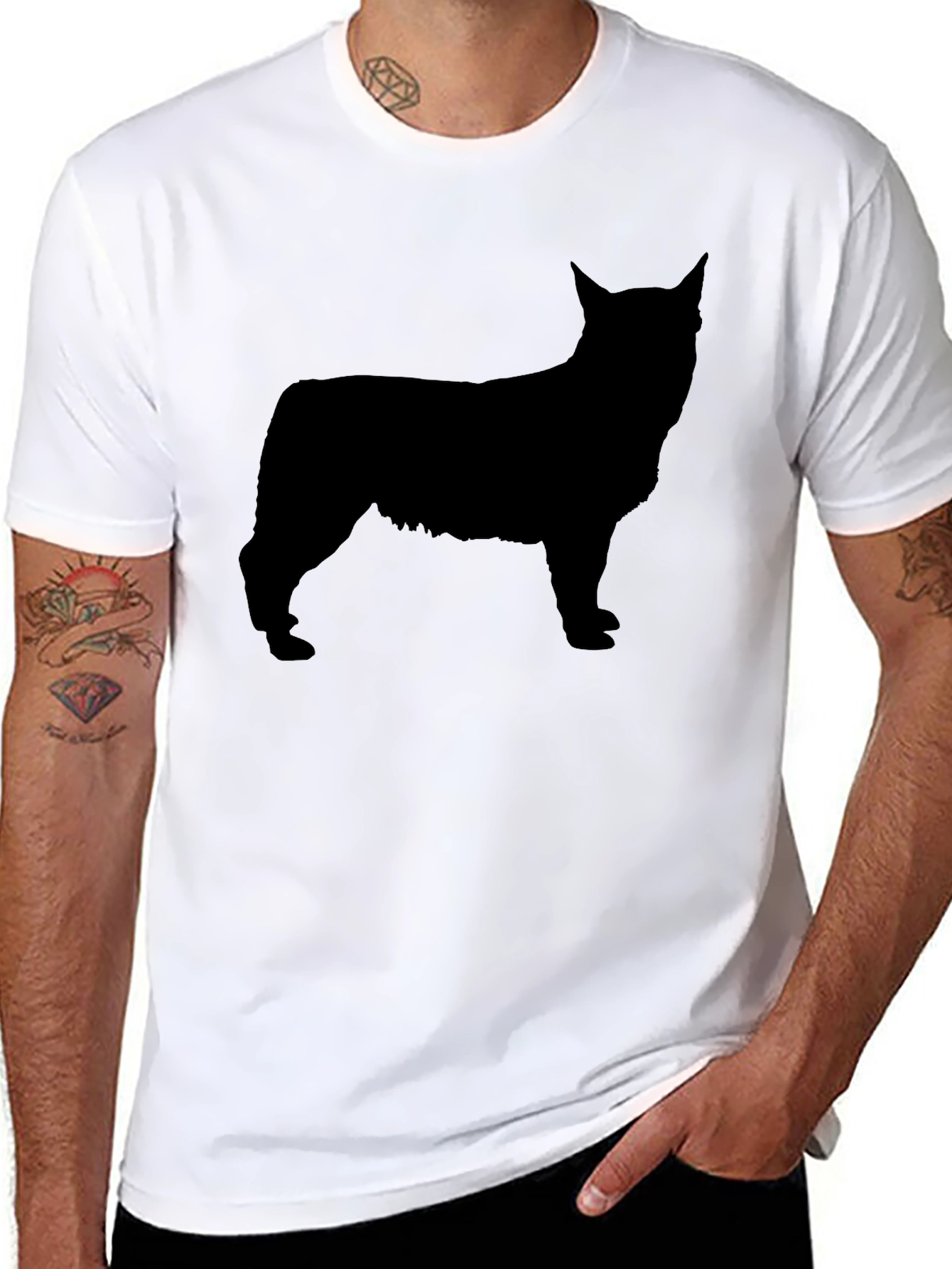 Silhouette Dog Graphic Black T-Shirt