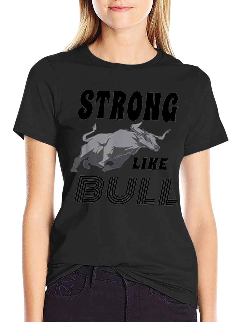 Strong Like Bull Graphic Tee - Black