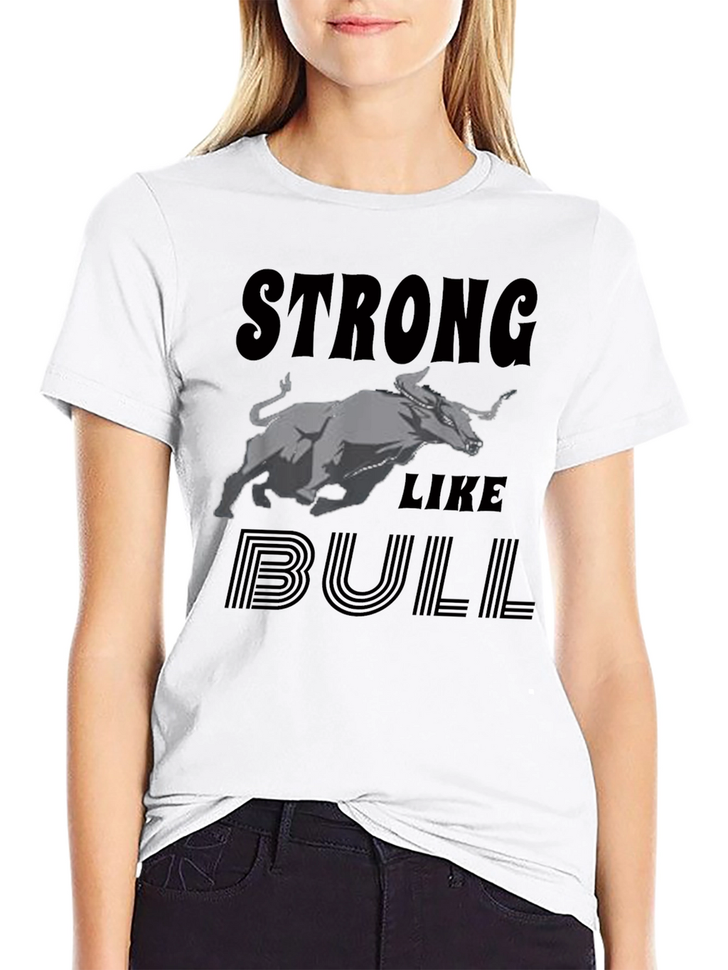 Strong Like Bull Graphic Tee - Black