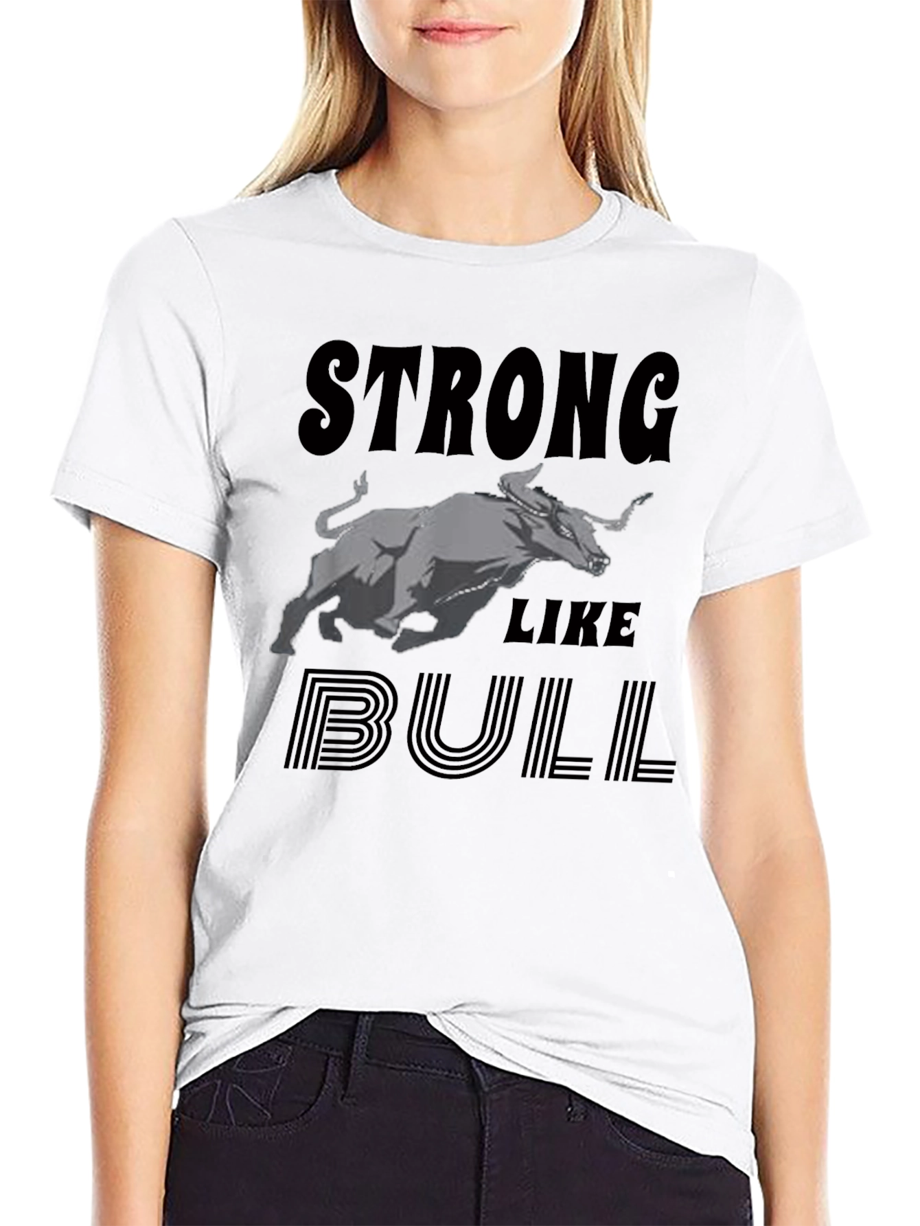 Strong Like Bull Graphic Tee - Black