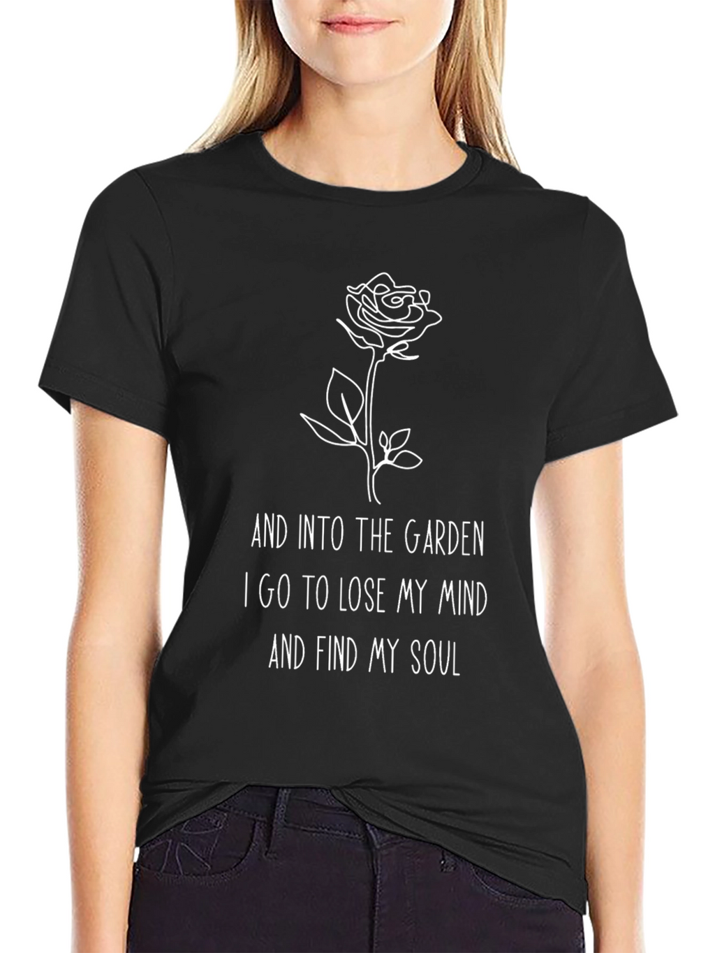 Garden Mind Soul Graphic T-Shirt - Black