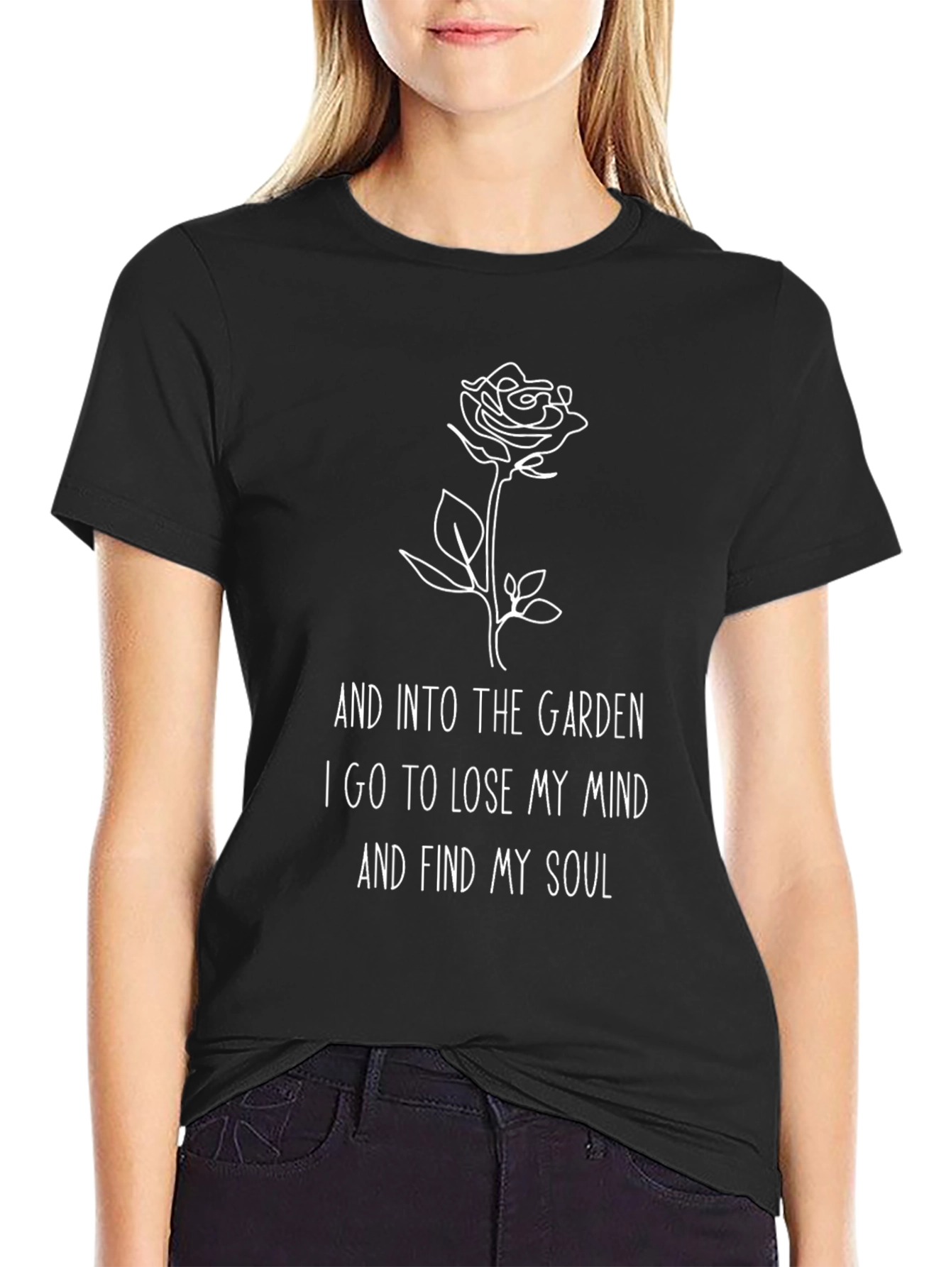 Garden Mind Soul Graphic T-Shirt - Black
