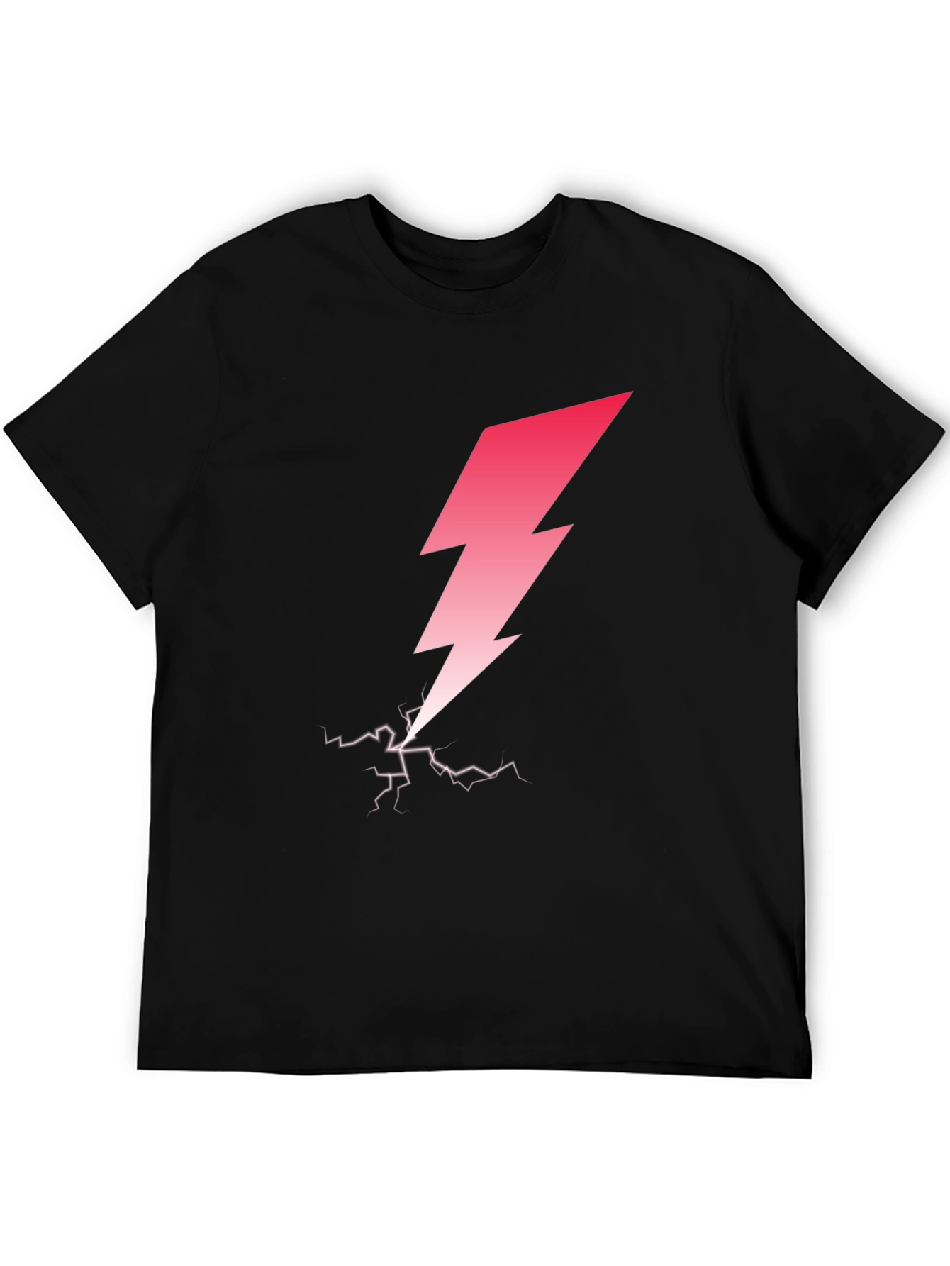 Lightning Bolt Graphic Tee - Stylish Black T-Shirt