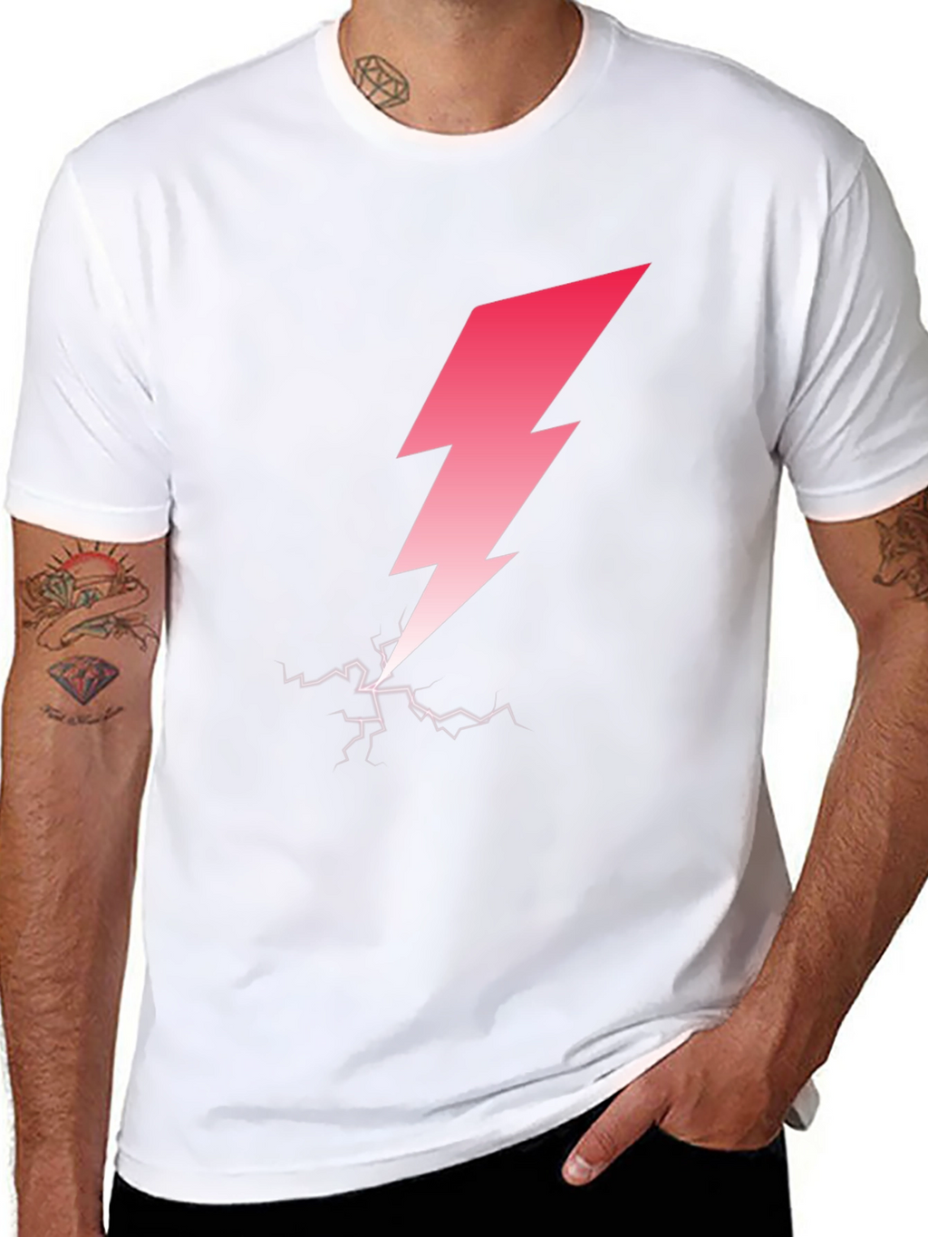 Lightning Bolt Graphic Tee - Stylish Black T-Shirt