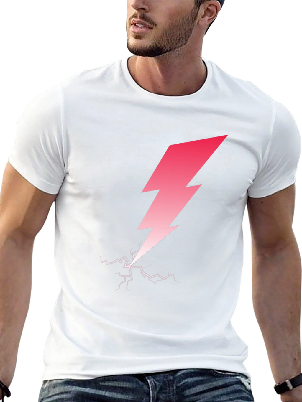 Lightning Bolt Graphic Tee - Stylish Black T-Shirt