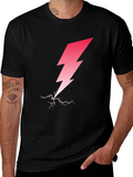 Lightning Bolt Graphic Tee - Stylish Black T-Shirt