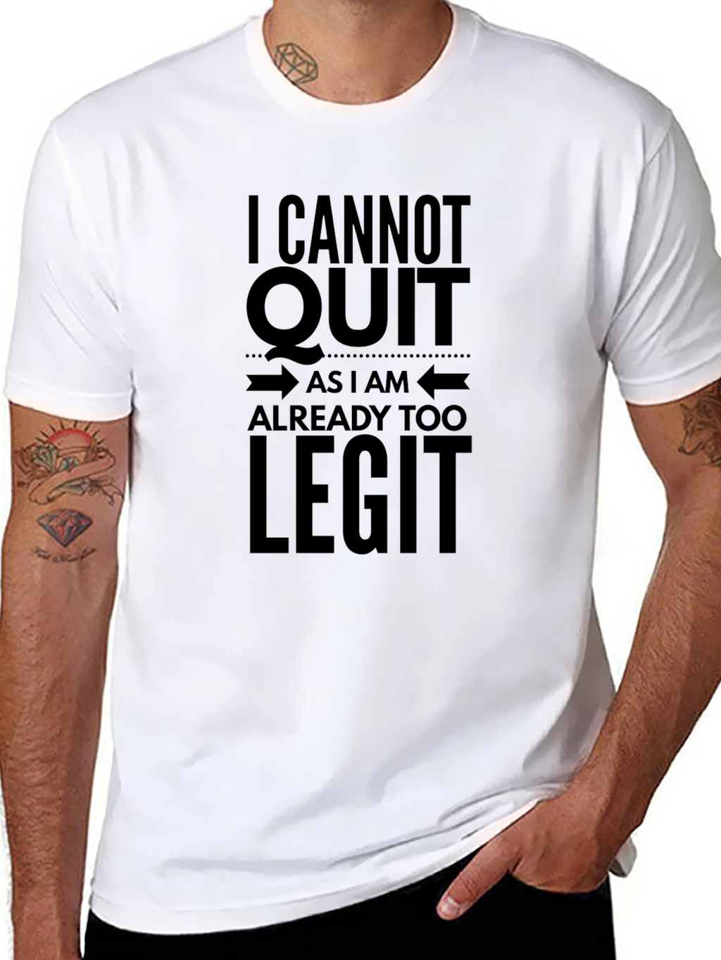 I Cannot Quit Too Legit Black Graphic Tee