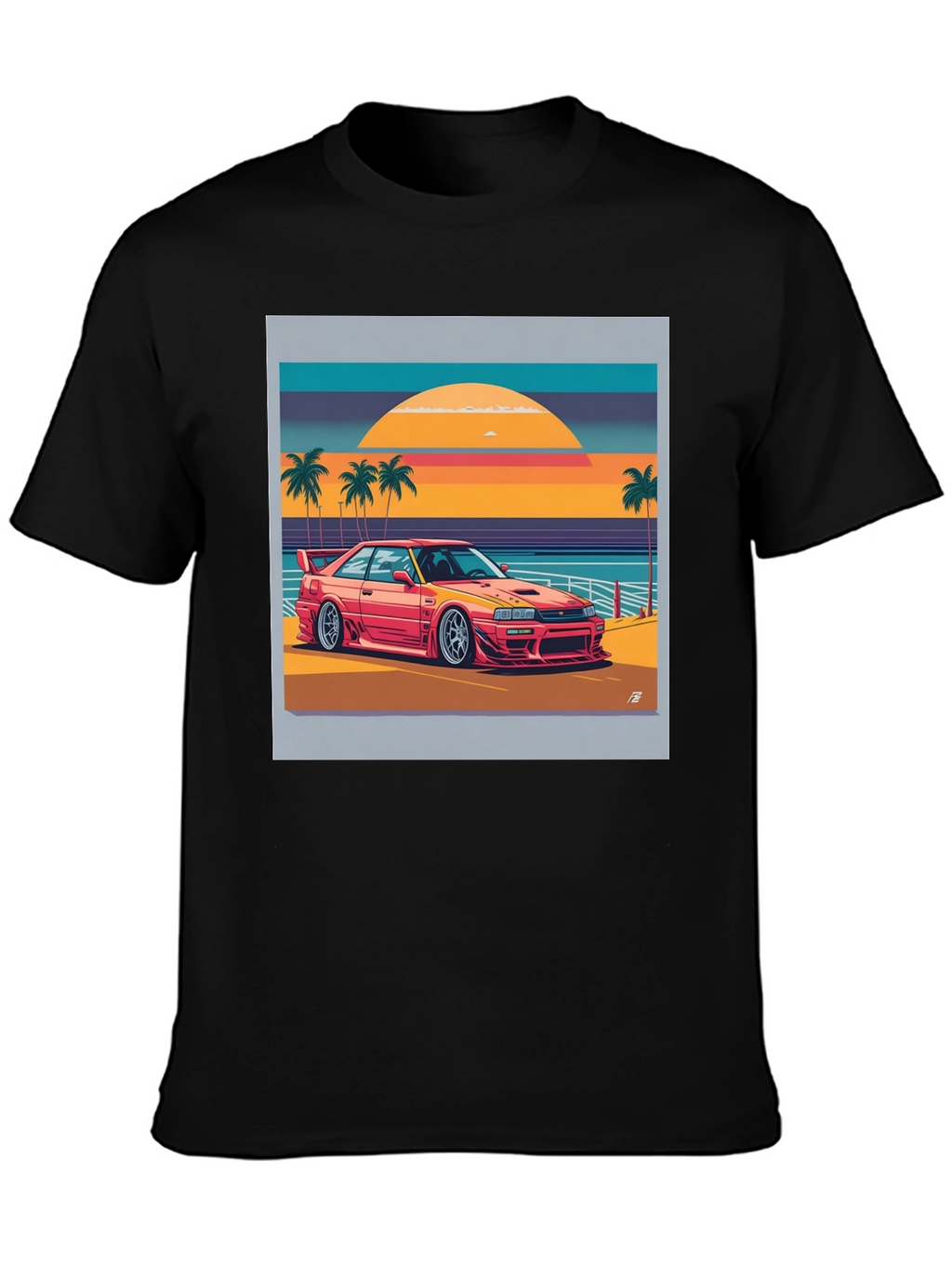 Retro Car Beach Graphic T-Shirt
