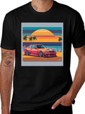 Retro Car Beach Graphic T-Shirt