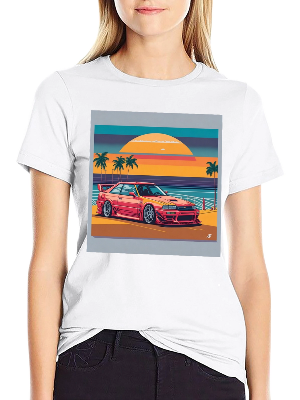 Retro Car Beach Graphic T-Shirt