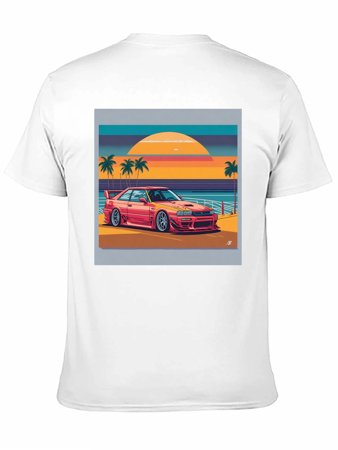 Retro Car Beach Graphic T-Shirt