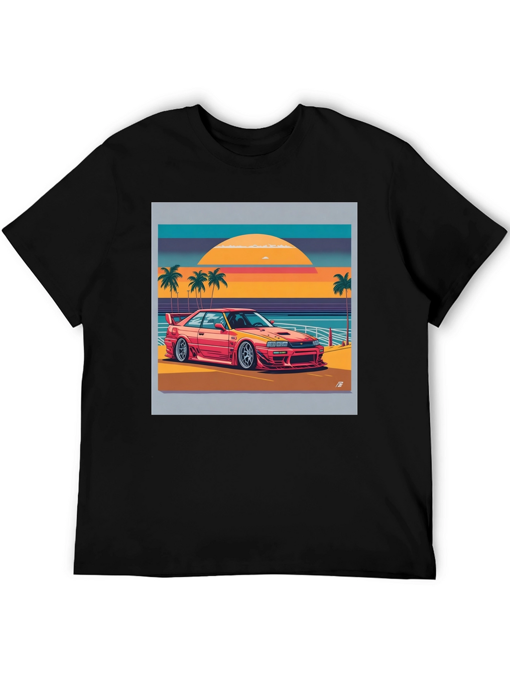 Retro Car Beach Graphic T-Shirt