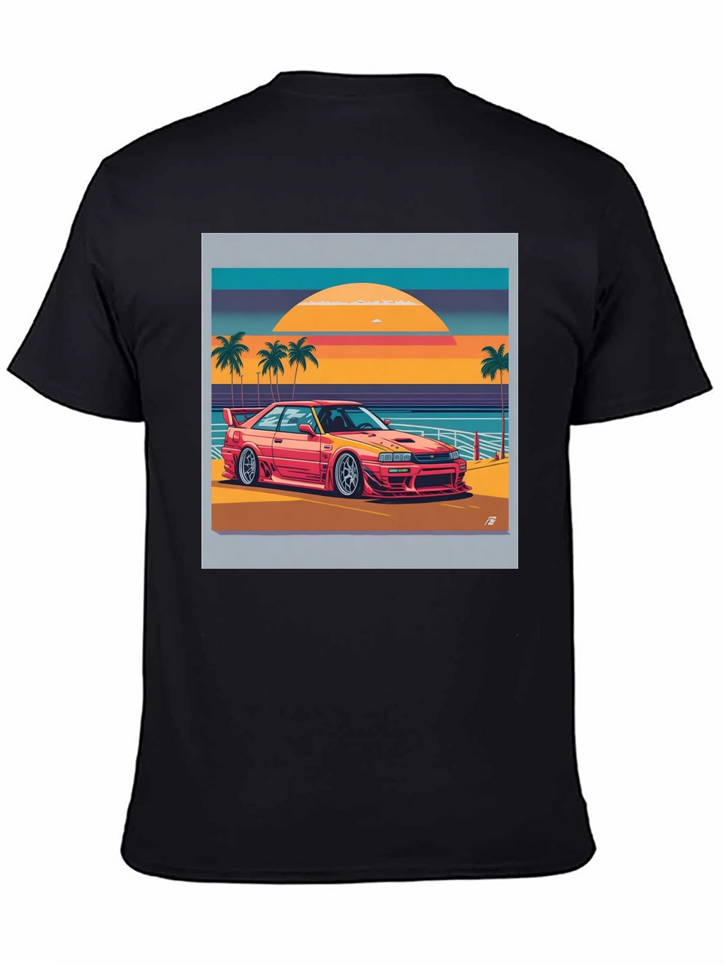 Retro Car Beach Graphic T-Shirt