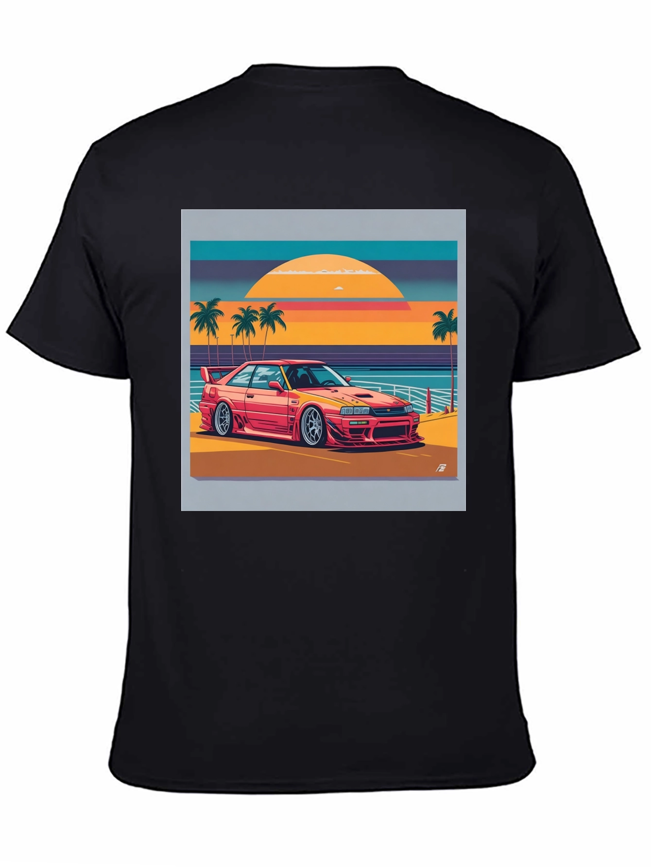 Retro Car Beach Graphic T-Shirt