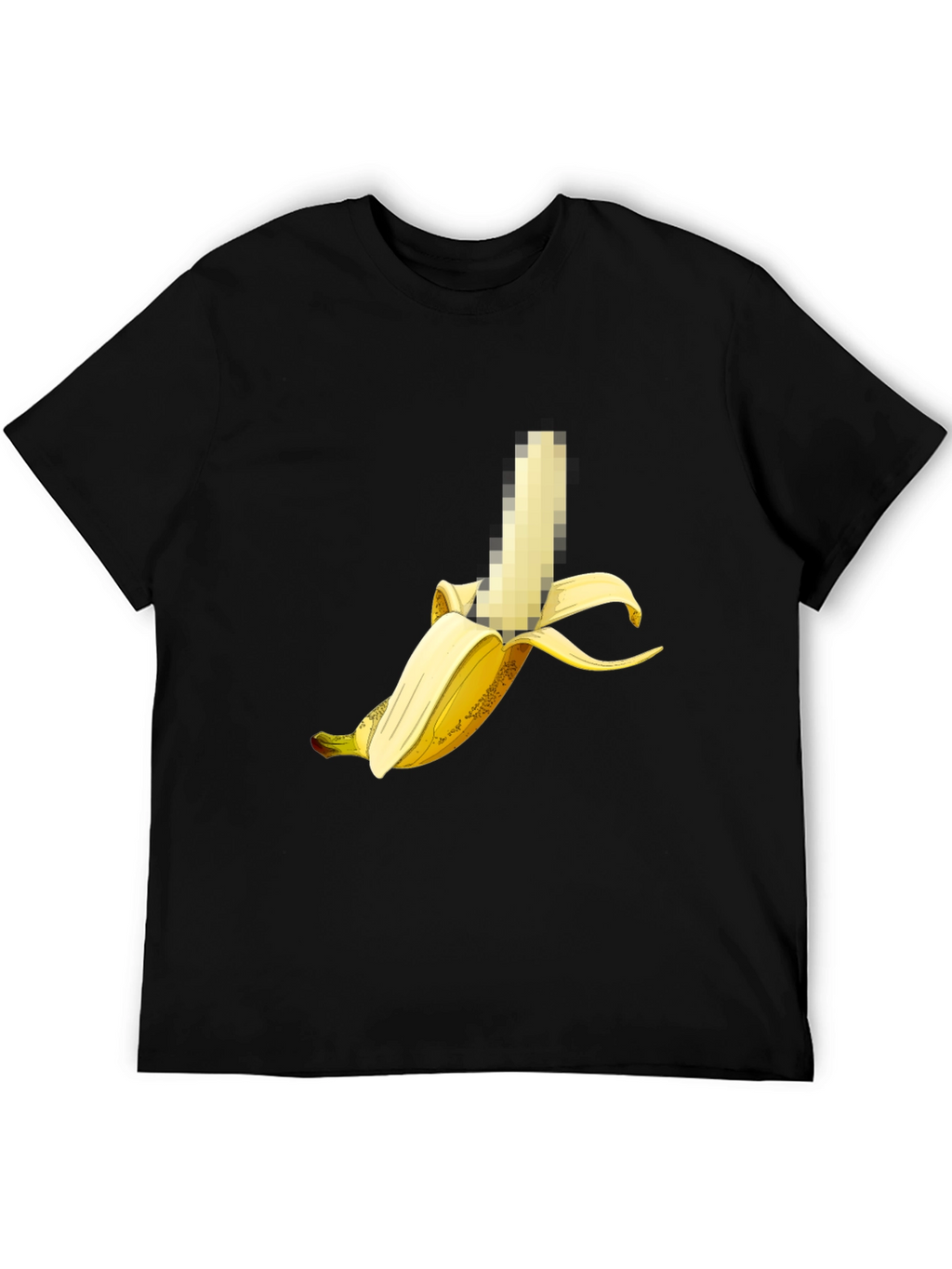 Censored Banana Graphic Tee - Unisex Black T-Shirt