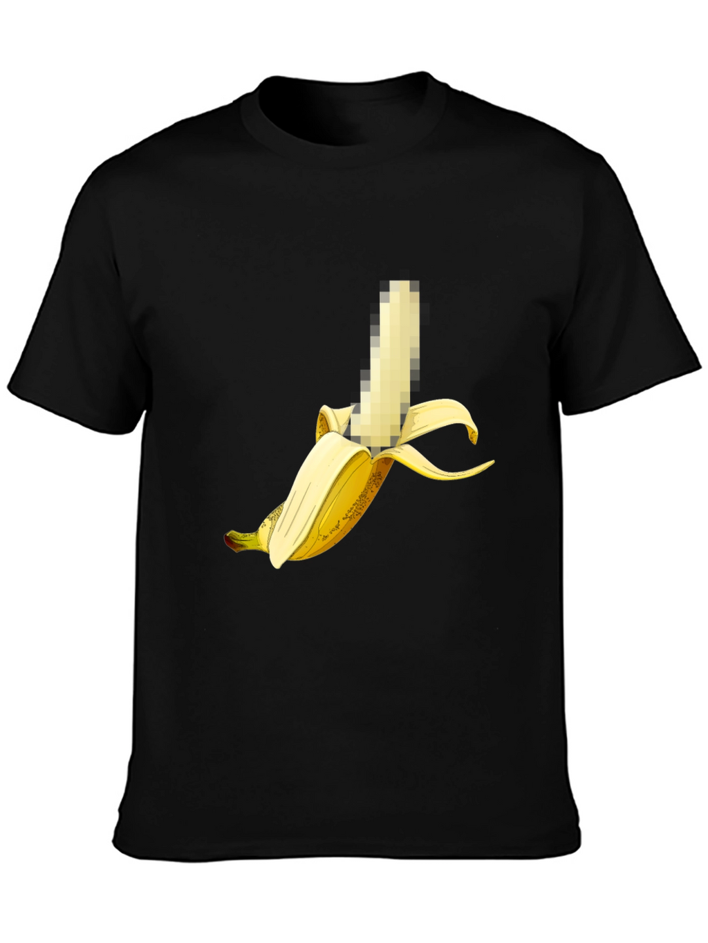 Censored Banana Graphic Tee - Unisex Black T-Shirt