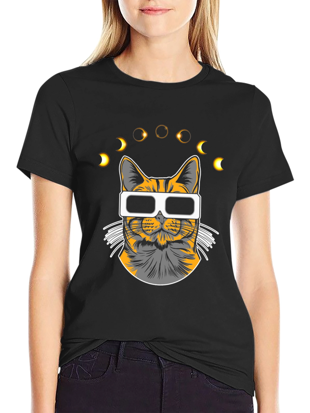 Eclipse Cat T-Shirt - Unique Graphic Tee