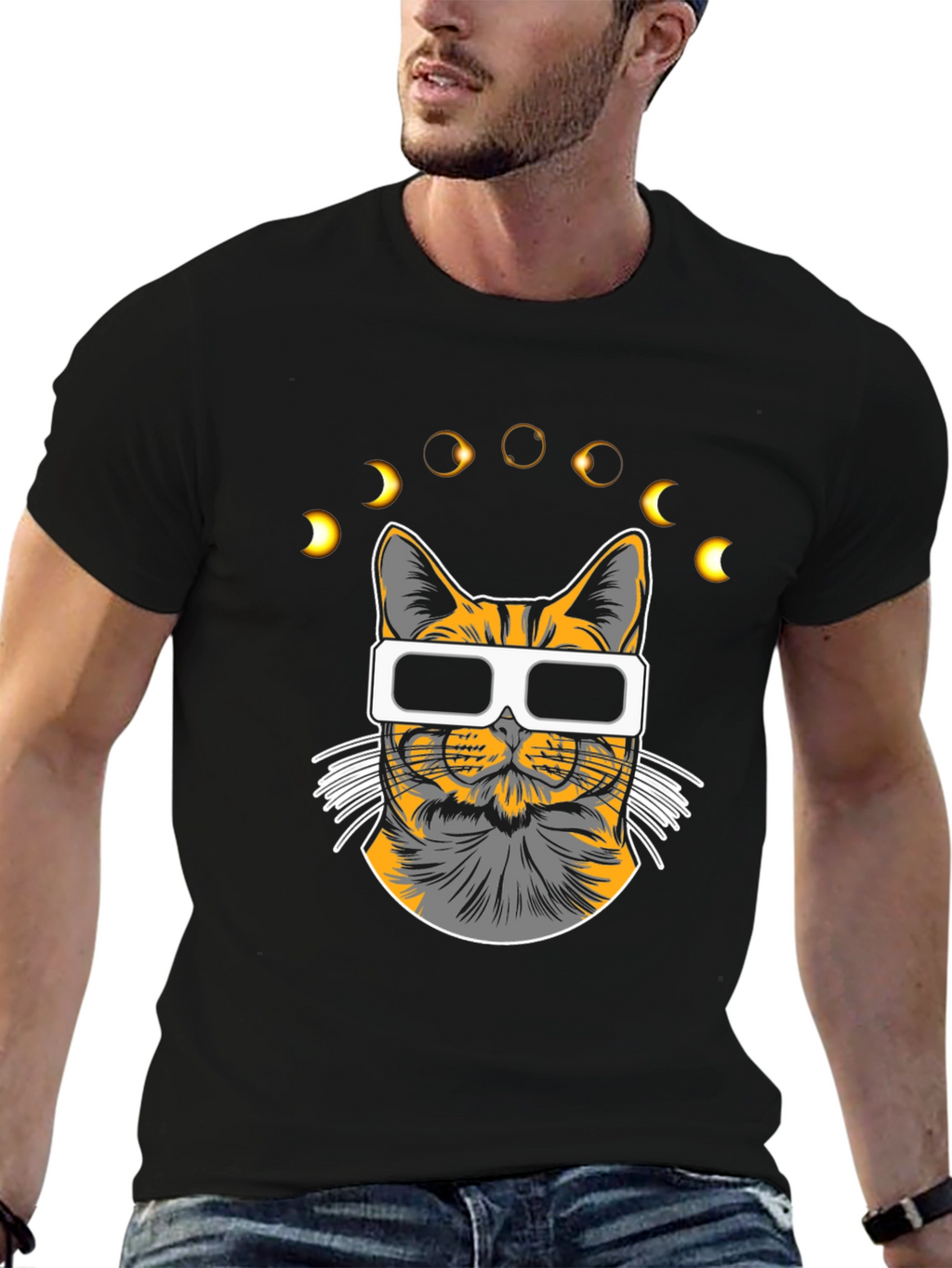 Eclipse Cat T-Shirt - Unique Graphic Tee