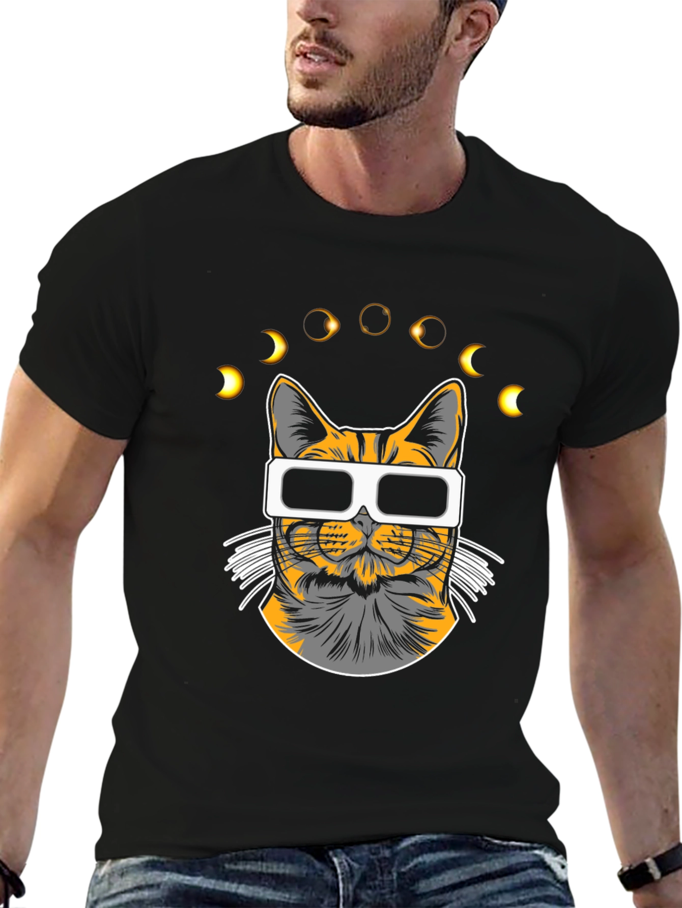 Eclipse Cat T-Shirt - Unique Graphic Tee