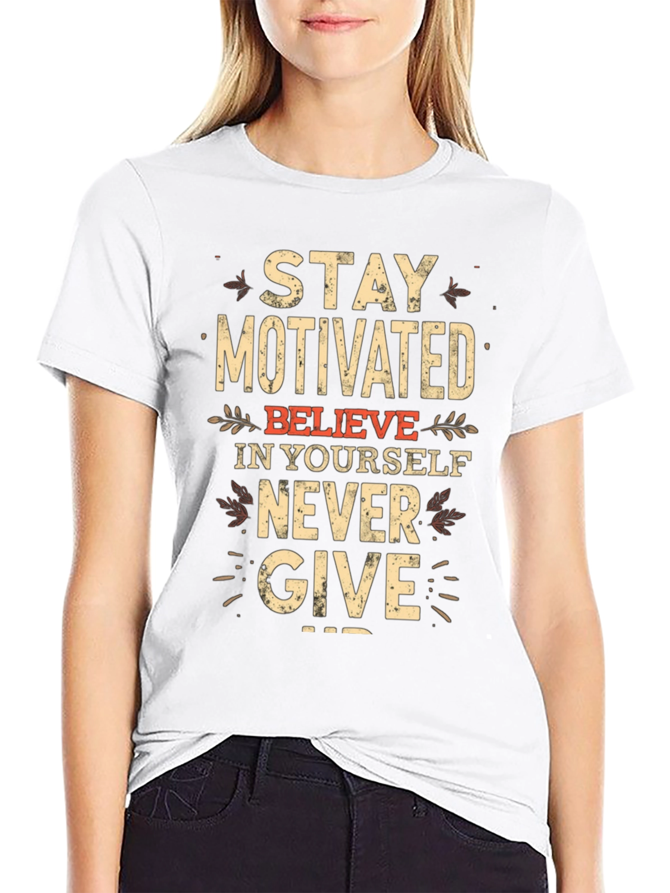 Motivational Black T-Shirt - Stay Motivated!