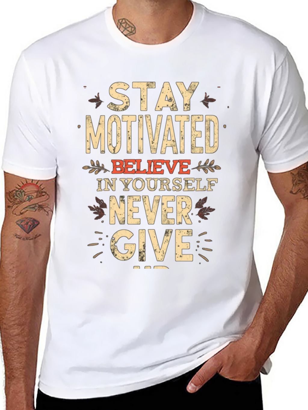 Motivational Black T-Shirt - Stay Motivated!