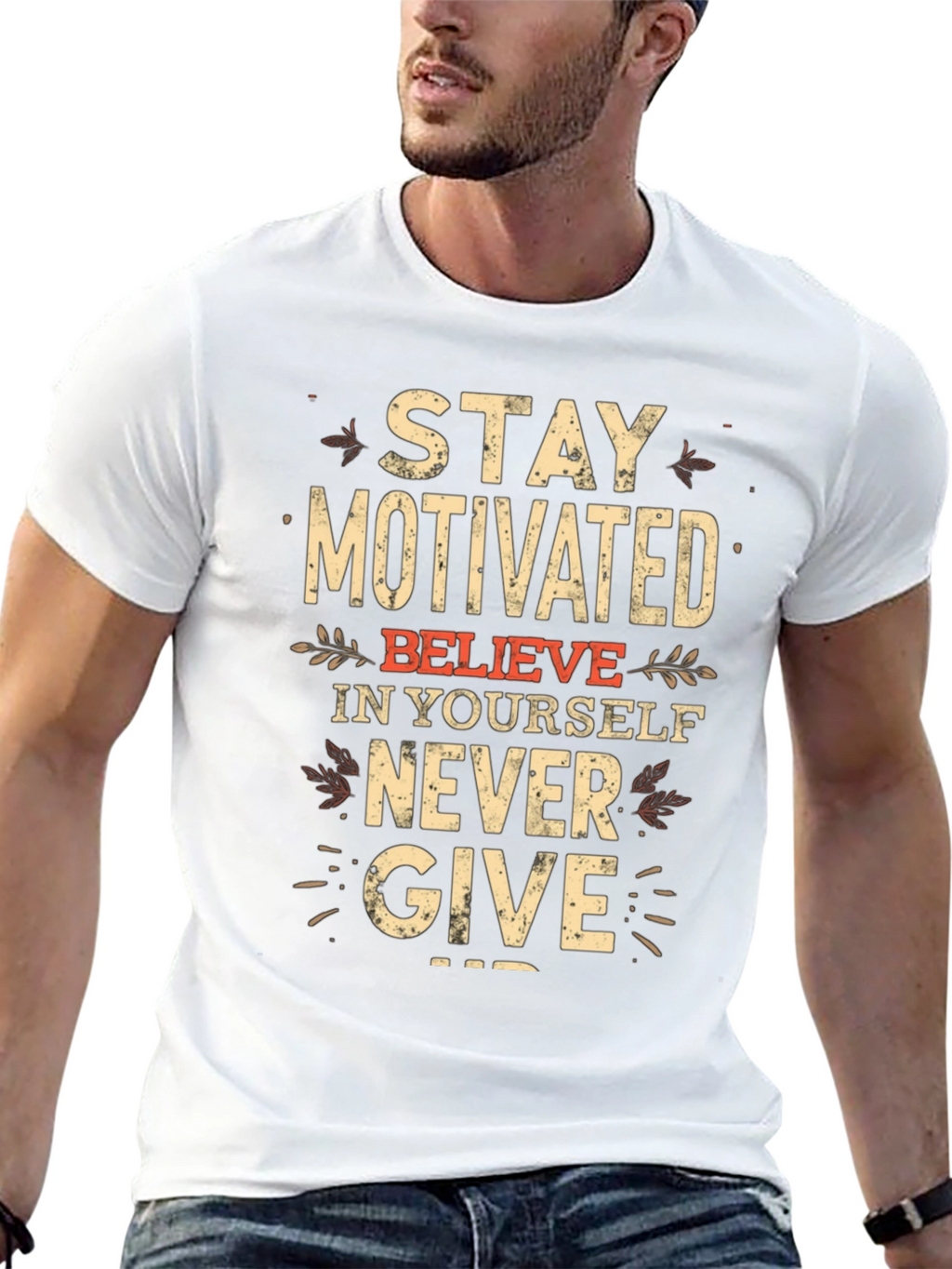 Motivational Black T-Shirt - Stay Motivated!