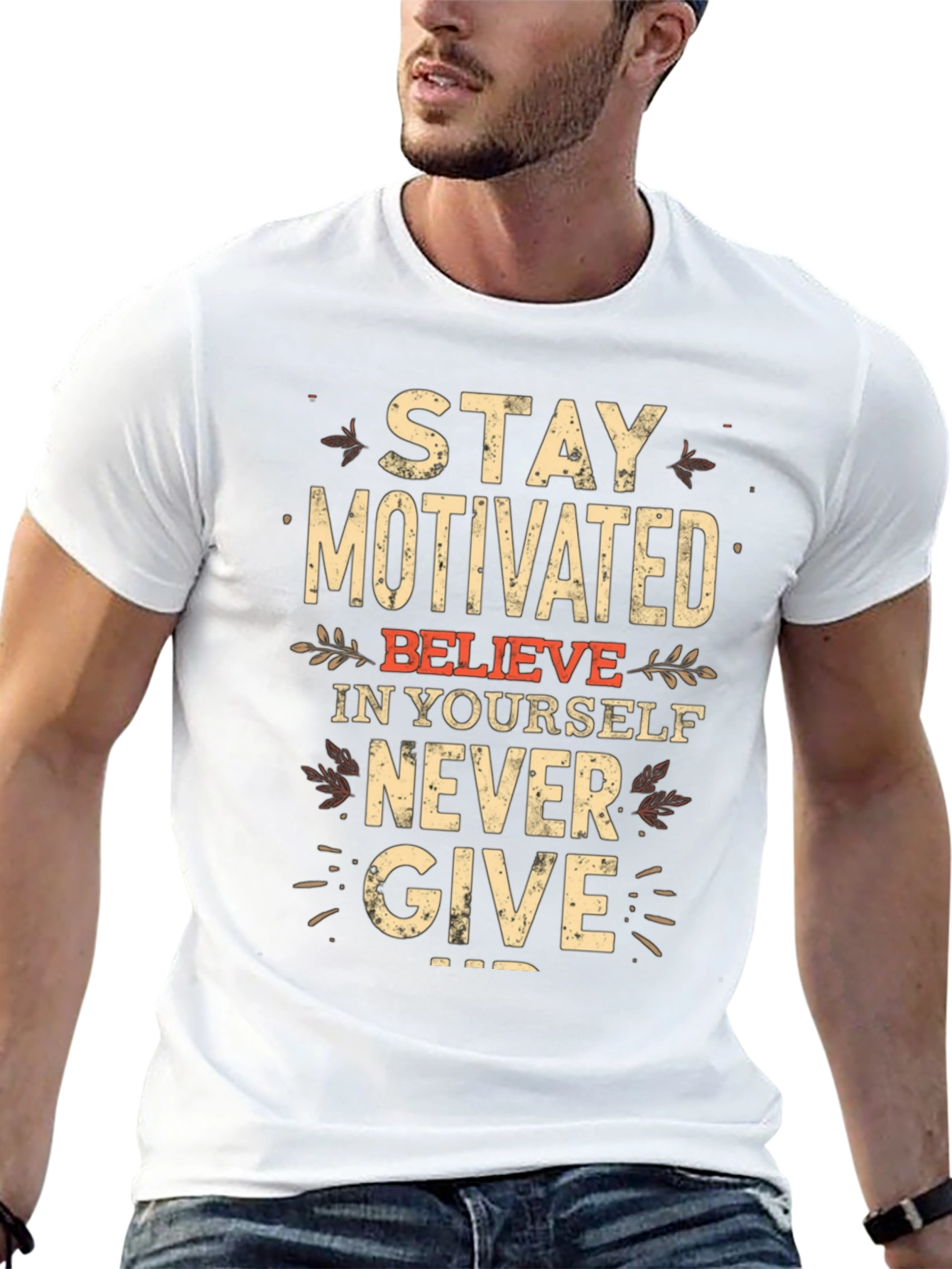 Motivational Black T-Shirt - Stay Motivated!