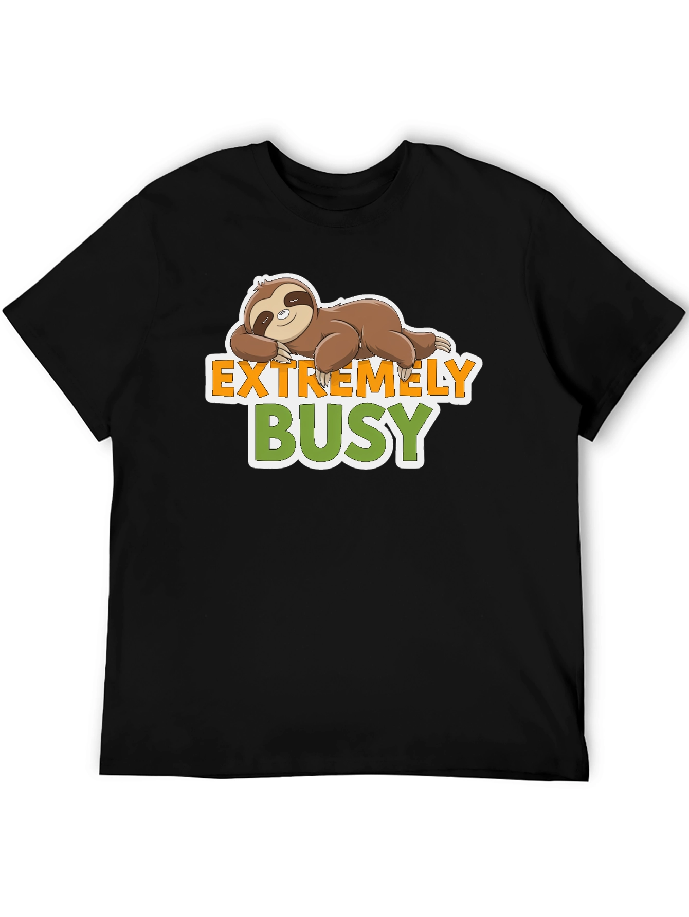 Extremely Busy Sloth Graphic Tee - Relaxed & Fun