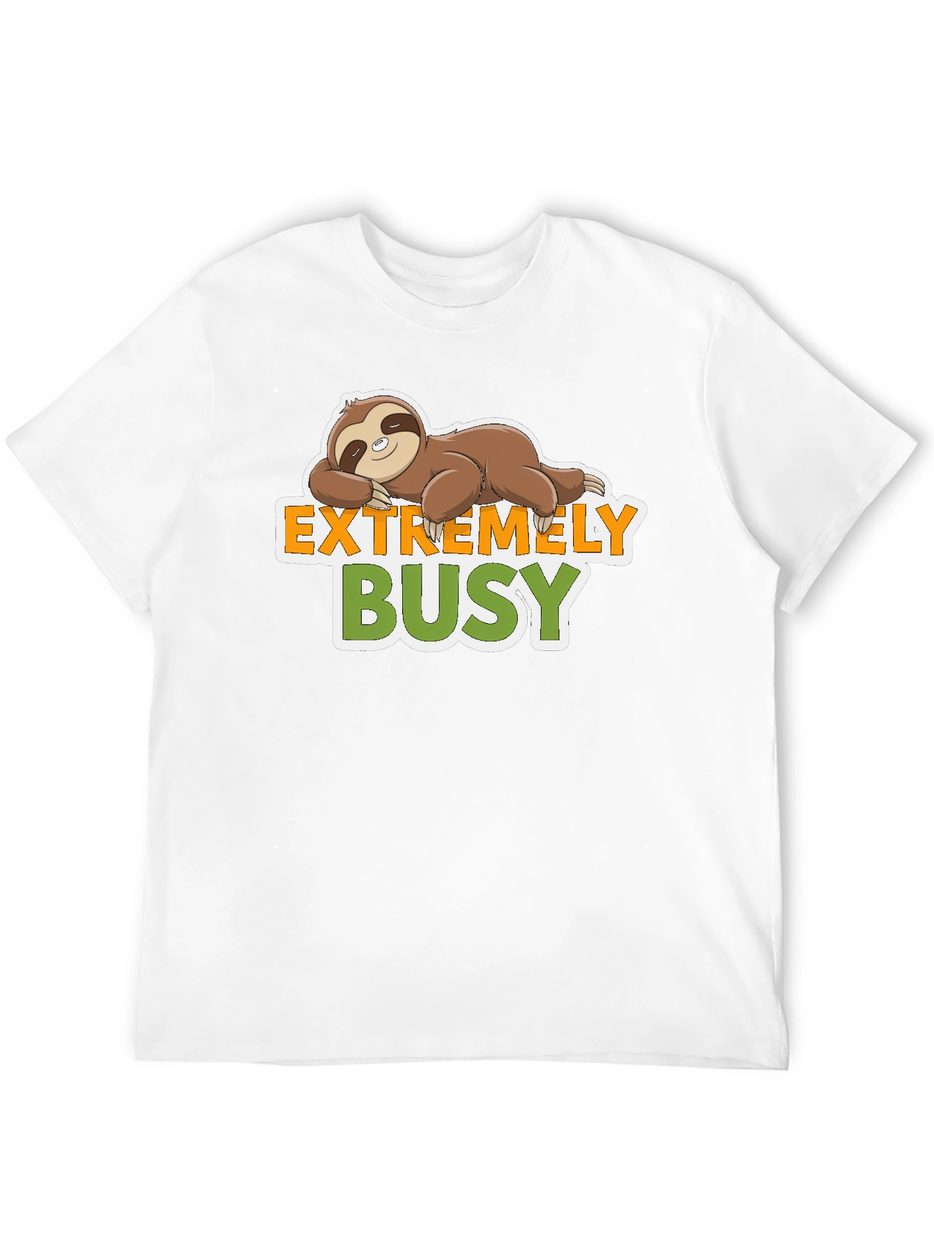 Extremely Busy Sloth Graphic Tee - Relaxed & Fun