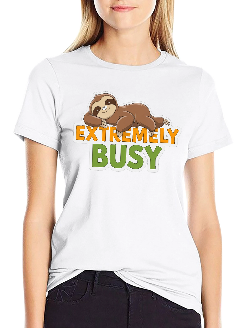 Extremely Busy Sloth Graphic Tee - Relaxed & Fun