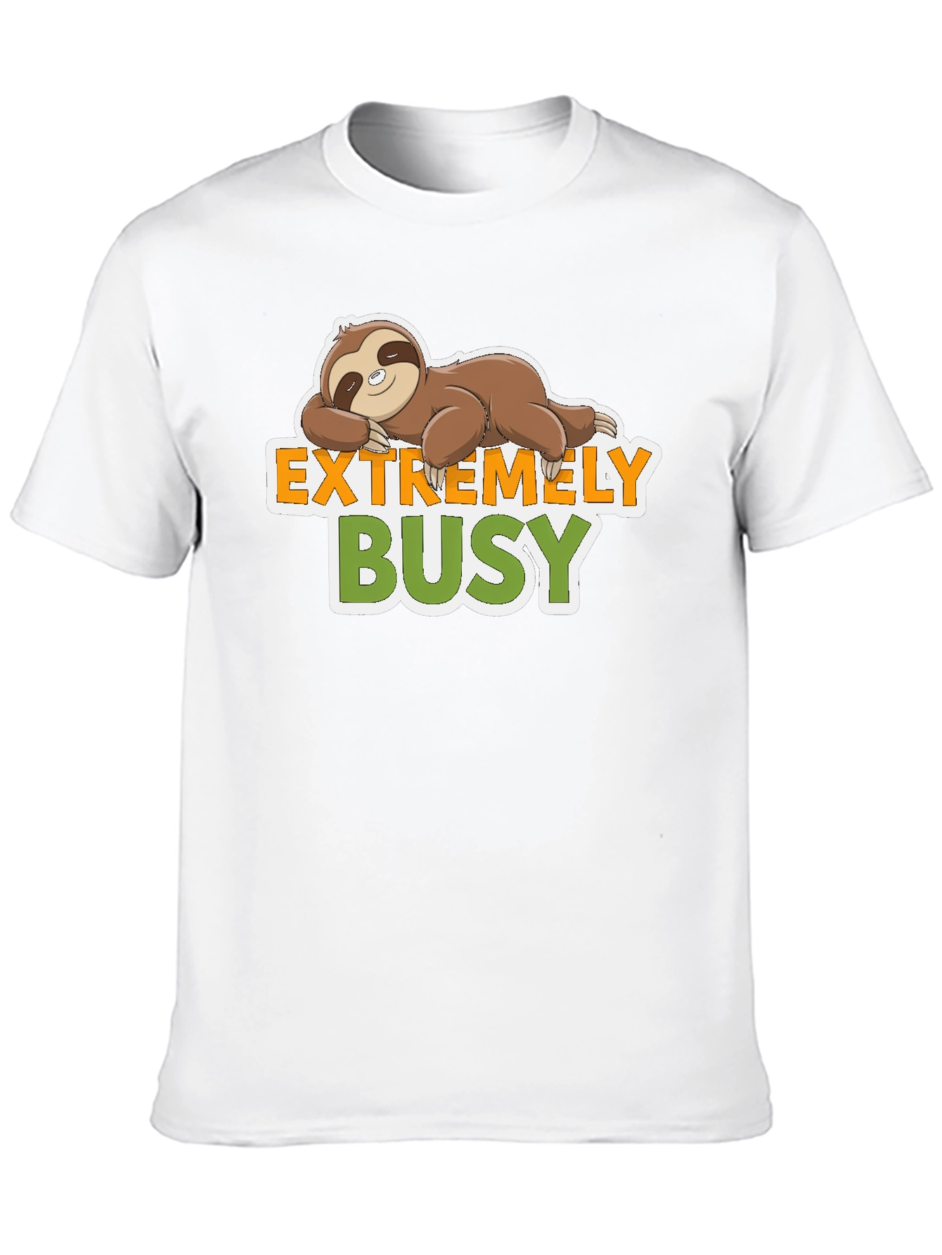 Extremely Busy Sloth Graphic Tee - Relaxed & Fun