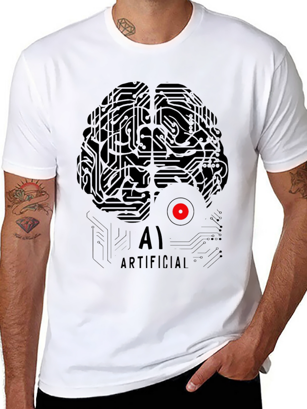 AI Brain Circuitry T-Shirt - Artificial Intelligence Design