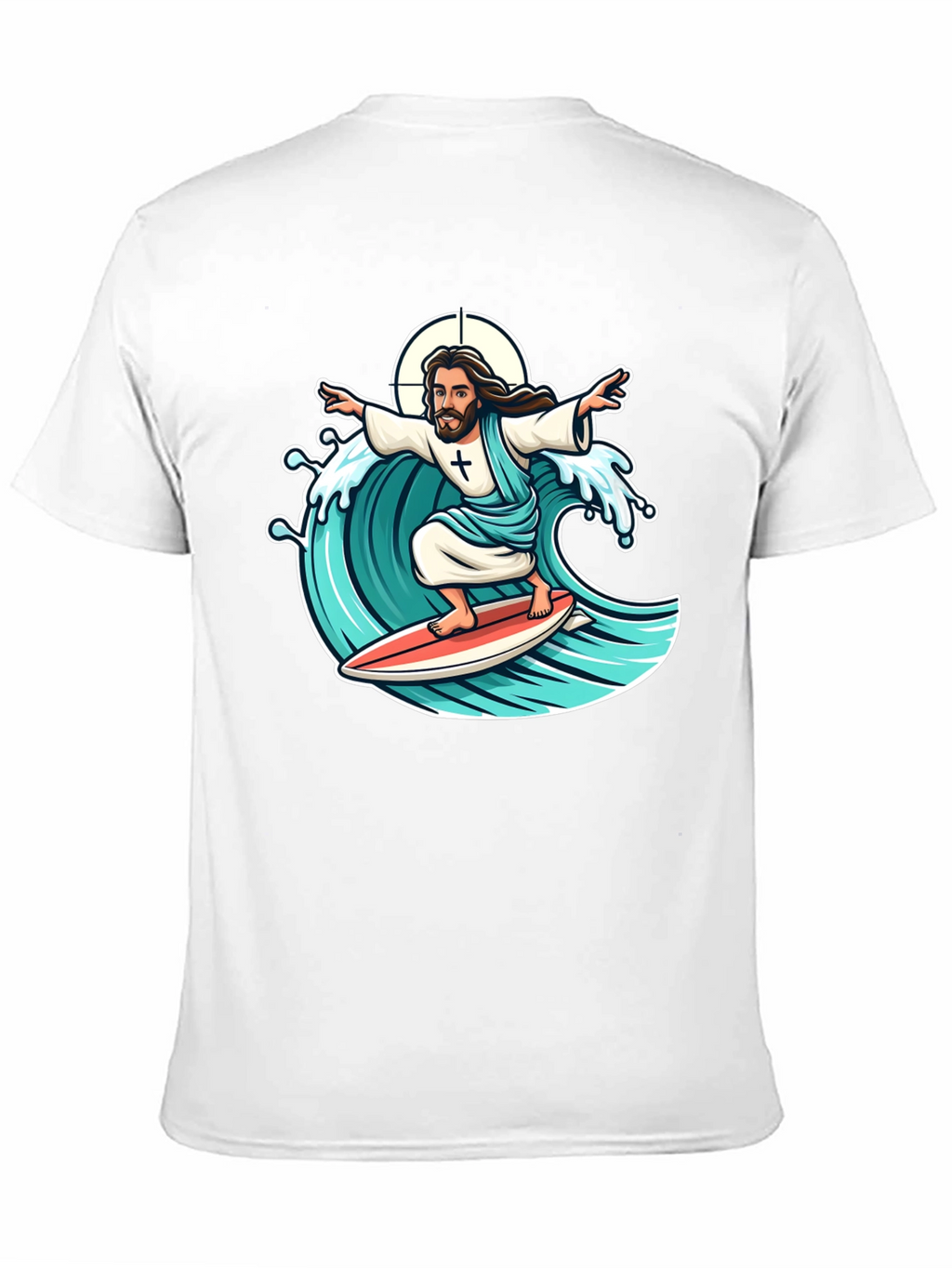 Surfing Jesus Graphic T-Shirt