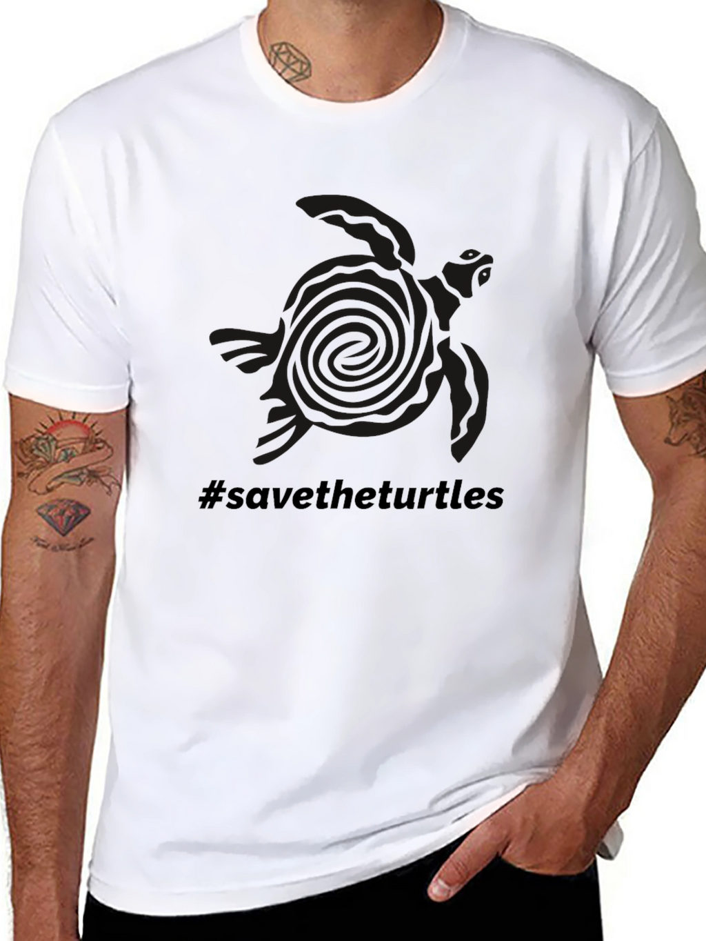 Save the Turtles Graphic Tee - Black