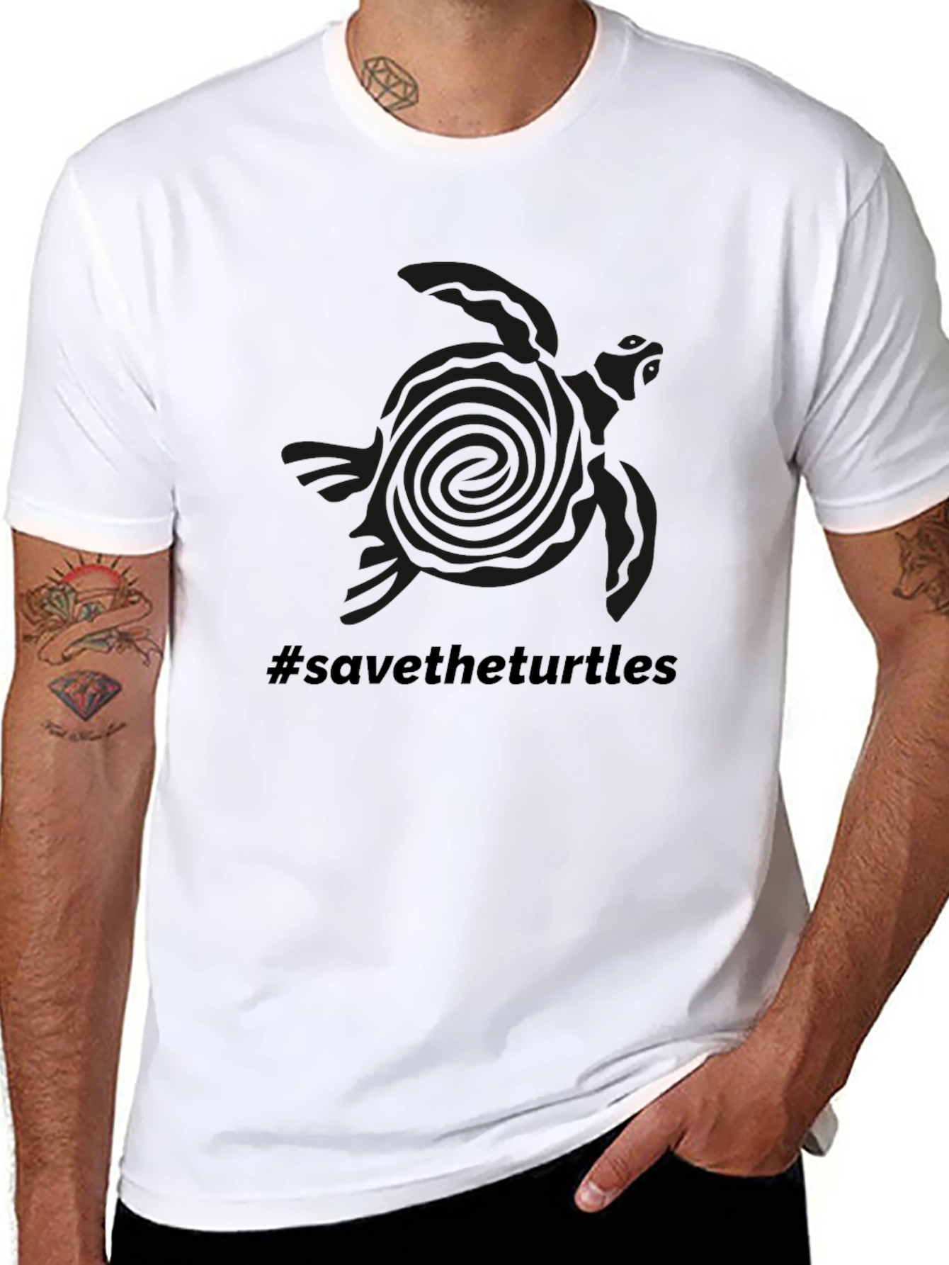 Save the Turtles Graphic Tee - Black