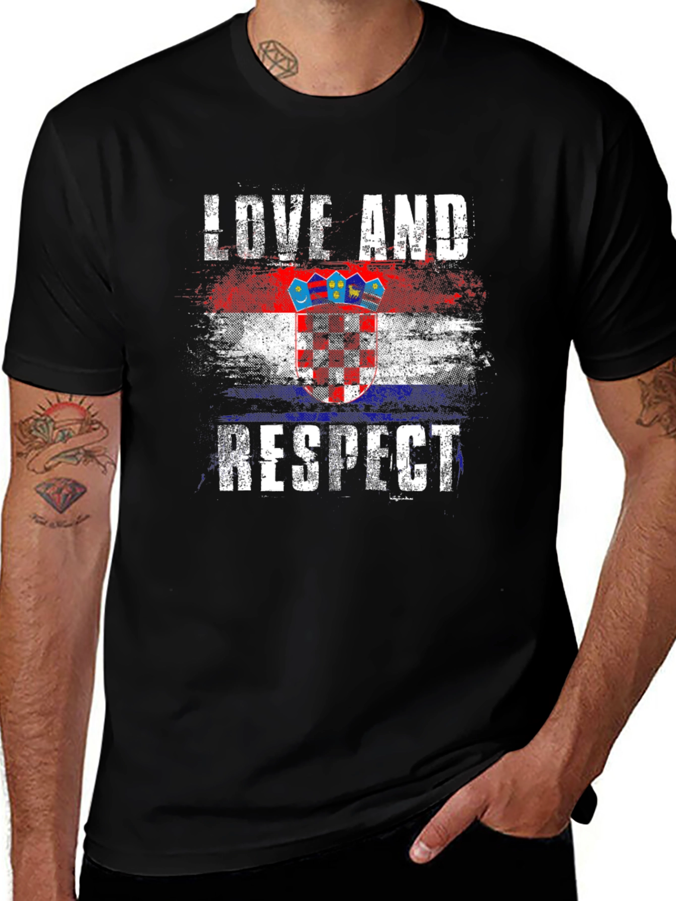 Croatia Flag Graphic T-Shirt - Love and Respect
